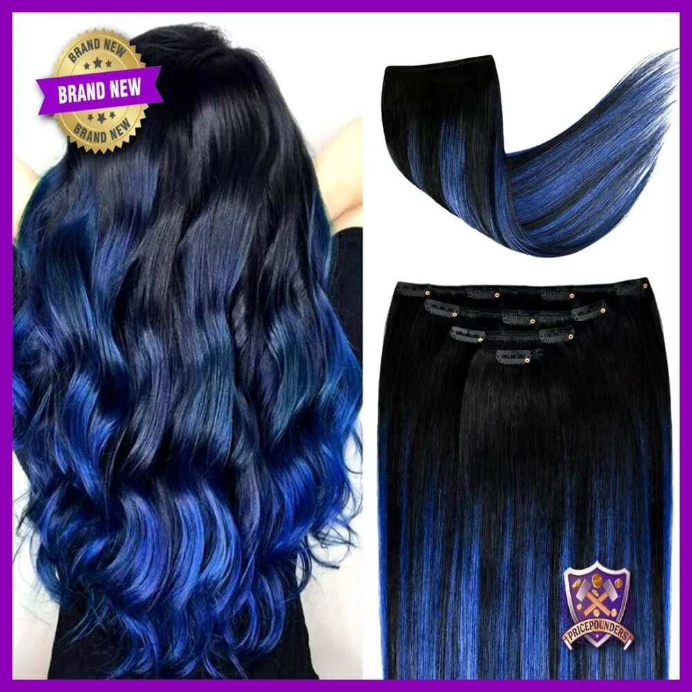 Silky Straight Human Hair Clip-In Extensions 16 Inch 4 Pieces 55g